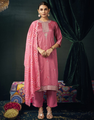 Skylee Embellished, Embroidered, Self Design Kurta, Trouser/Pant & Dupatta Set