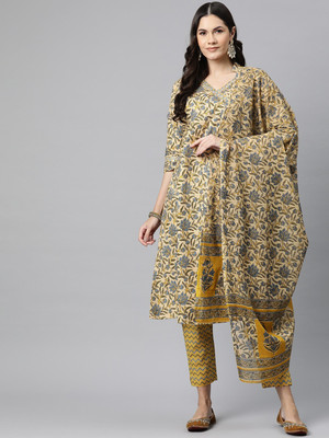 Readiprint Fashions Printed Kurta, Trouser/Pant & Dupatta Set