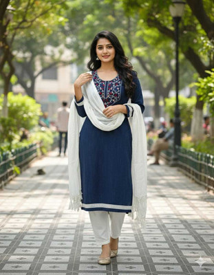 Golamdaz collectio Striped Kurta, Trouser/Pant & Dupatta Set