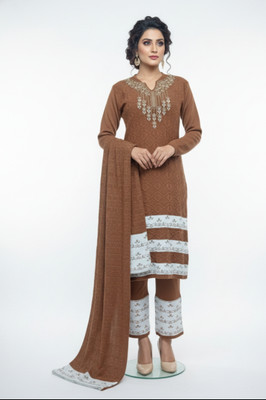 Trendyz Embroidered Kurta, Palazzo & Dupatta Set