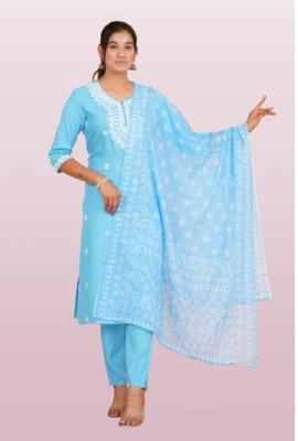 Jaipur fashion factory Embroidered Kurta, Trouser/Pant & Dupatta Set