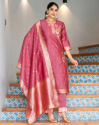 Tasrika Self Design Kurta, Salwar & Dupatta Set