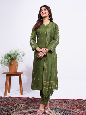 ARADHNA Embroidered Kurta, Trouser/Pant & Dupatta Set