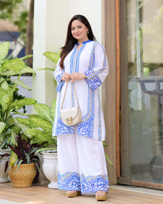 PDFCREATION Top Palazzos Western Set