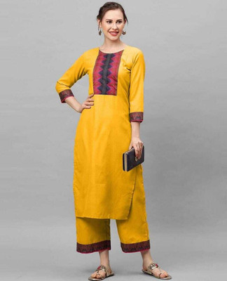 AnAdhTex Printed Kurta, Palazzo & Dupatta Set