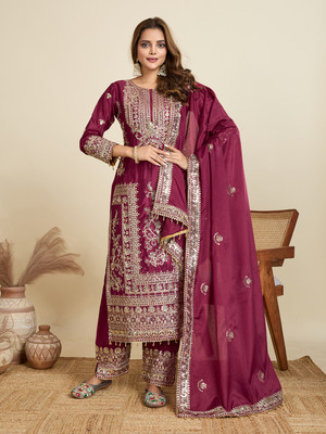 HOUSE OF COMMON Embellished Kurta, Trouser/Pant & Dupatta Set