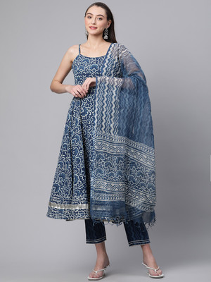 DIVENA Printed Anarkali Kurta, Bottom & Dupatta Set