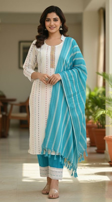 MASOOM COLLECTION Embroidered Kurta, Dhoti Pant & Dupatta Set