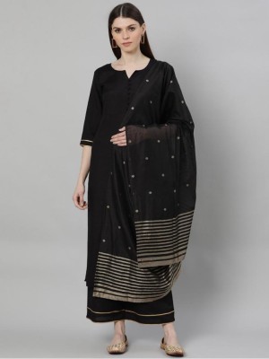 AnAdhTex Embroidered Kurta, Palazzo & Dupatta Set