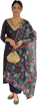 Trishazy Self Design Kurta, Palazzo & Dupatta Set