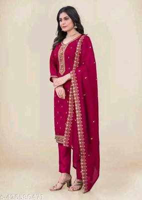 ROHEENI CREATION Embroidered Kurta, Trouser/Pant & Dupatta Set