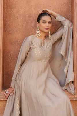 KALKI COLLECTION Embroidered Anarkali Kurta, Bottom & Dupatta Set