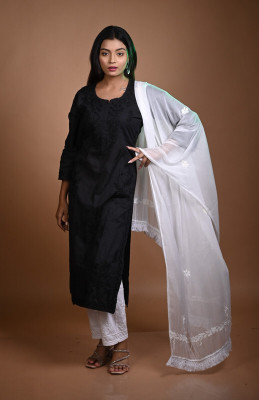 MALKIAT Embroidered Kurta, Trouser/Pant & Dupatta Set