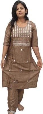 Z T Enterprise Embroidered Kurta, Churidar & Dupatta Set