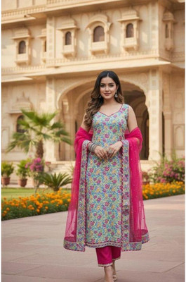 Vastrio Floral Print Kurta, Trouser/Pant & Dupatta Set