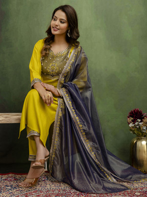 VredeVogel Embroidered Kurta, Trouser/Pant & Dupatta Set