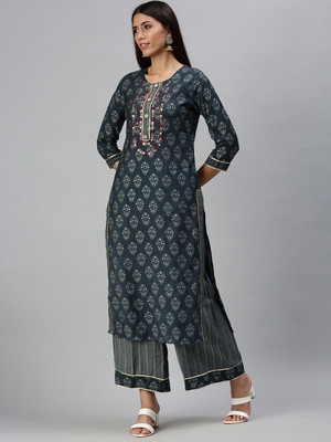 SHOWOFFFF Printed Kurta, Palazzo & Dupatta Set