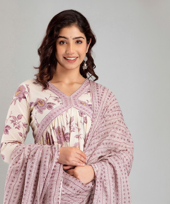 Royal Export Floral Print Kurta, Trouser/Pant & Dupatta Set