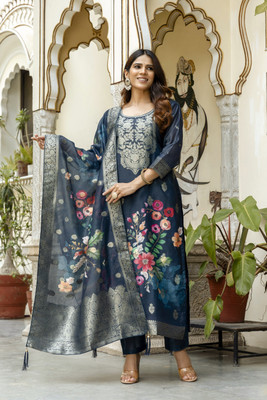 TVASMI Printed Kurta, Trouser/Pant & Dupatta Set