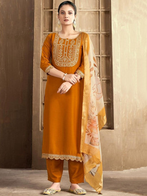 JAYAMBECREATION Embroidered Kurta, Trouser/Pant & Dupatta Set