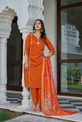 Jenigofashion Embroidered Kurta, Trouser/Pant & Dupatta Set