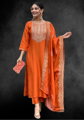 TARTAM Embroidered Kurta, Trouser/Pant & Dupatta Set