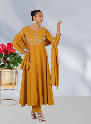 KHANJAN FASHION Embroidered Kurta, Trouser/Pant & Dupatta Set