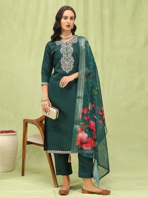 VredeVogel Embroidered Kurta, Trouser/Pant & Dupatta Set