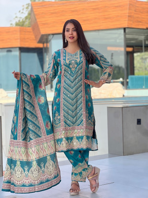 bindudi Printed Kurta, Trouser/Pant & Dupatta Set