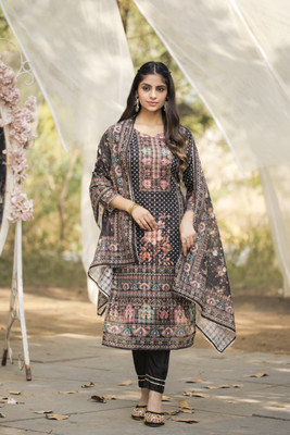 VRUNDA FASHION CLUB Printed Kurta, Trouser/Pant & Dupatta Set