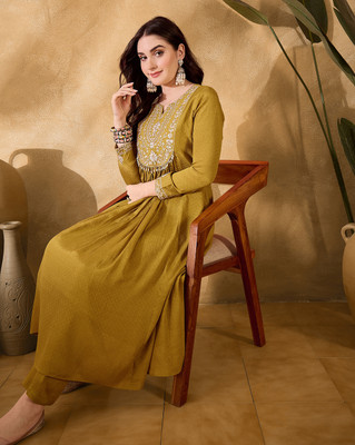 Kvsfab Embroidered Kurta, Trouser/Pant & Dupatta Set