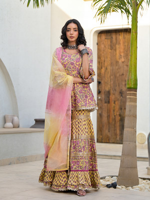 DIVENA Floral Print Kurta, Trouser/Pant & Dupatta Set