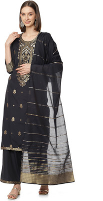 BIBA Printed Kurta, Palazzo & Dupatta Set