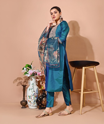 Naveera Fashion Printed Kurta, Trouser/Pant & Dupatta Set