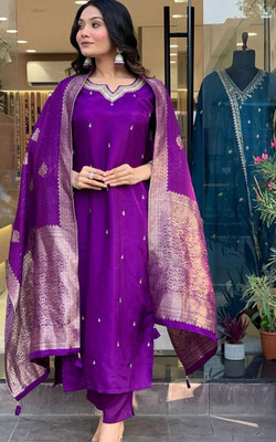 Marmika Fab Embroidered Kurta, Salwar & Dupatta Set