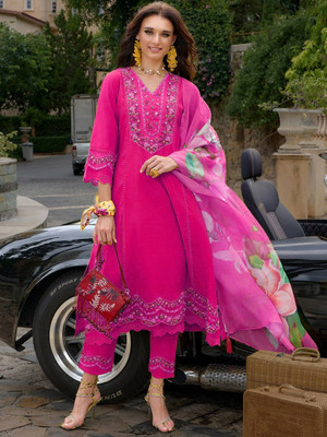 SHARARA CREATION Embroidered Kurta, Trouser/Pant & Dupatta Set