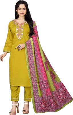 Fabizz Fashion Embroidered Kurta, Trouser/Pant & Dupatta Set