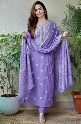 VNSAGAR Embroidered Kurta, Trouser/Pant & Dupatta Set