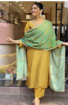 PRINTIFY Self Design Kurta, Trouser/Pant & Dupatta Set