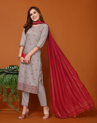 Tasrika Embellished, Embroidered Kurta, Salwar & Dupatta Set
