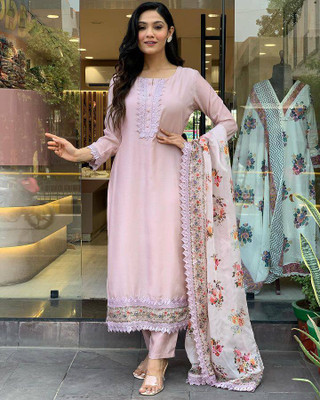Daksh creation Embroidered Kurta, Salwar & Dupatta Set