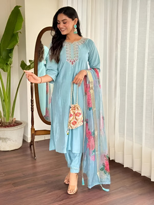 OXIT CLASS Embroidered Kurta, Trouser/Pant & Dupatta Set