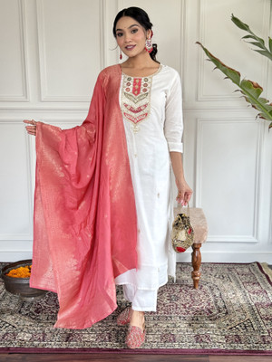 SDK Fashion Embroidered Kurta, Trouser/Pant & Dupatta Set