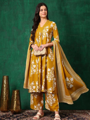 ansgarments Embroidered Kurta, Trouser/Pant & Dupatta Set