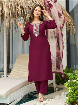 RANGTARA Embroidered Kurta, Trouser/Pant & Dupatta Set