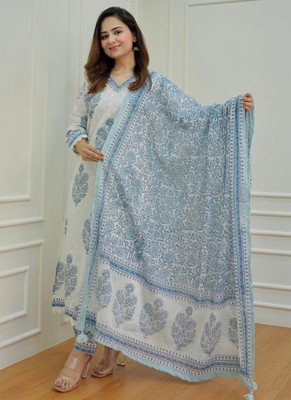 Claria Creation Printed Kurta, Trouser/Pant & Dupatta Set