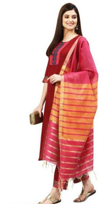 Thezaara Self Design Kurta, Palazzo & Dupatta Set