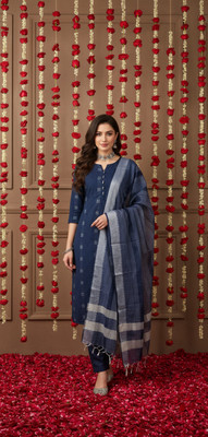 Fems Fashion Self Design Kurta, Trouser/Pant & Dupatta Set