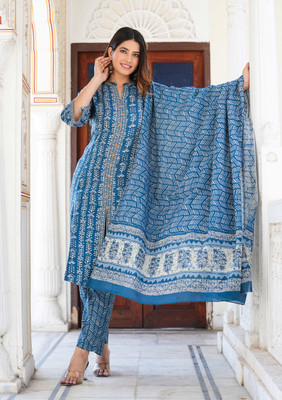 AKIKO Floral Print Kurta, Trouser/Pant & Dupatta Set