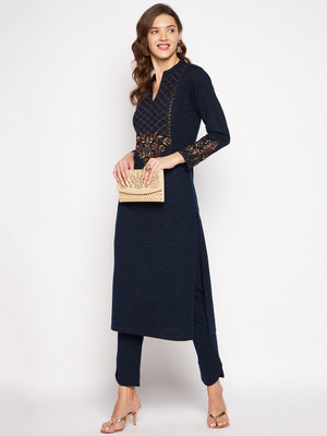 Zigo Embroidered Kurta, Palazzo & Dupatta Set